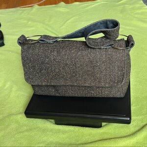 Brown Herringbone Shoulder Bag